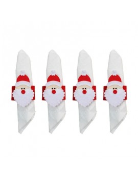 4pcs Santa Claus Buckle Napkin Ring Christmas Decorations